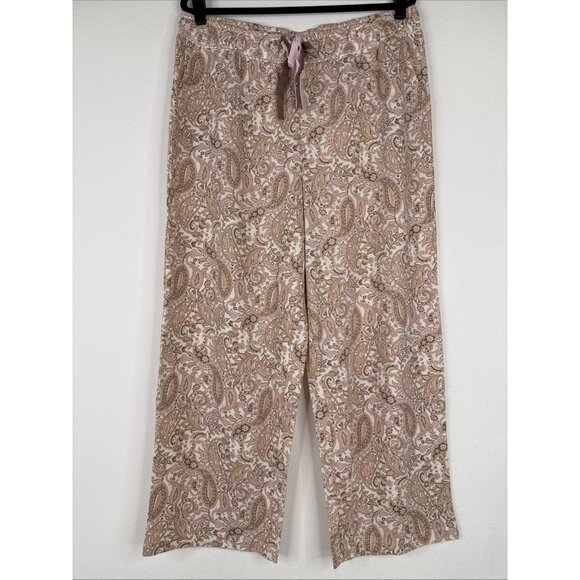 Lacey Chabert Double Drawstring Printed Pants Size XL Pink Multicolor Paisley - Picture 1 of 10